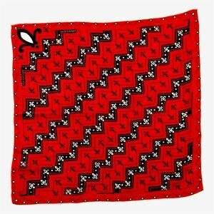 Vintage fleur de lis red silk scarf red white blue, square